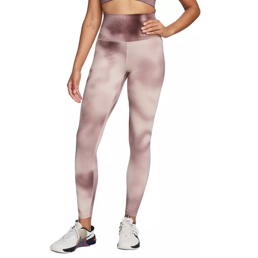 Nike One Leggings Women’s Small Smokey Muave Tie Dye High Rise Full Length